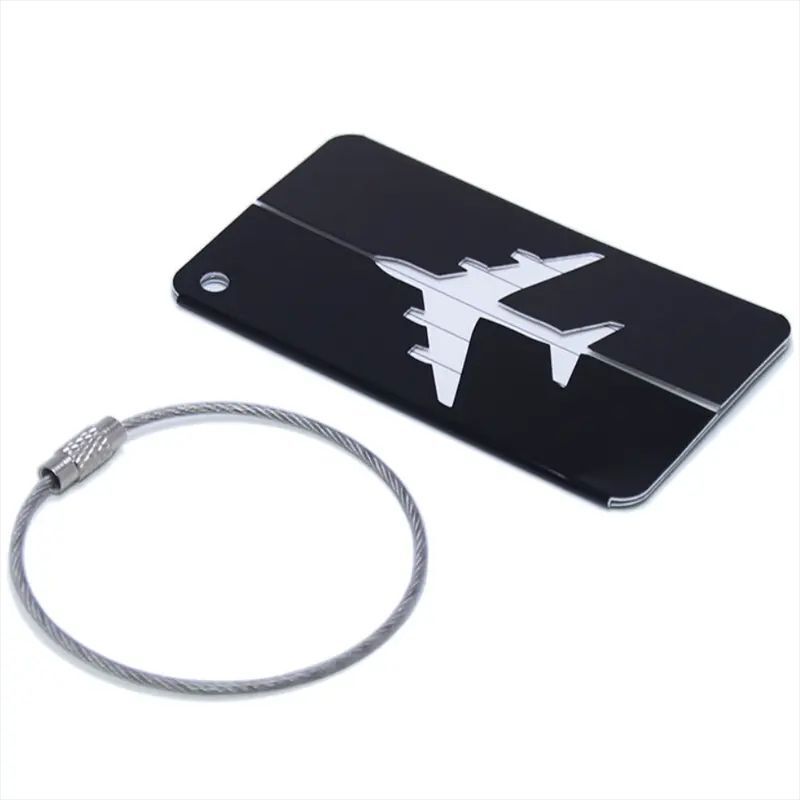 3 Metal AirPlane Travel Luggage Tags - Set