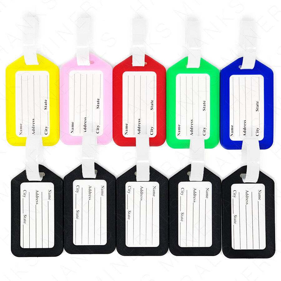 10-Pack Travel Luggage Tags for Suitcase ID