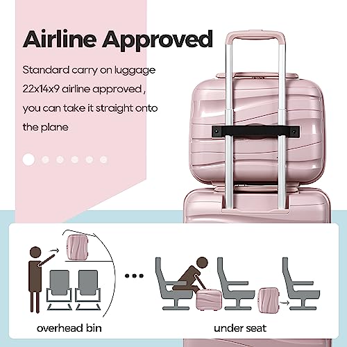 Melalenia Expandable Carry On Suitcase with Spinner Wheels