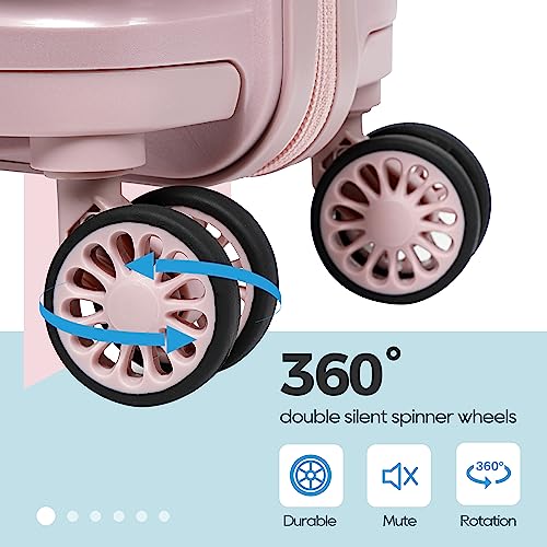 Melalenia Expandable Carry On Suitcase with Spinner Wheels