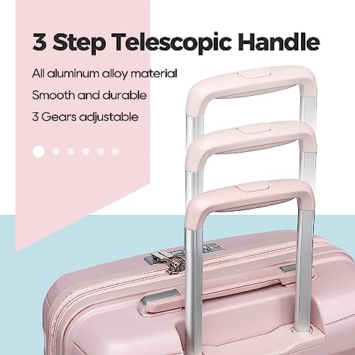 Melalenia Expandable Carry On Suitcase with Spinner Wheels