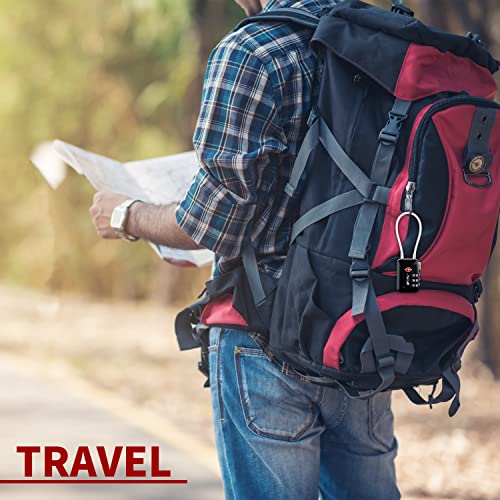 TSA Approved Luggage Travel Lock, Set-Your-Own Combination Lock for School Gym Locker, Luggage Suitcase Baggage Locks, Filing Cabinets, Toolbox, Case (Black, 2 Pack)