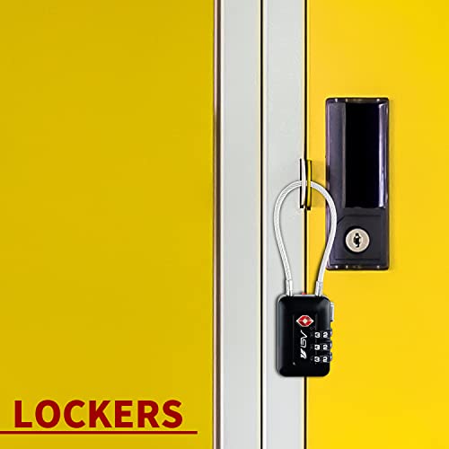 TSA Approved Luggage Travel Lock, Set-Your-Own Combination Lock for School Gym Locker, Luggage Suitcase Baggage Locks, Filing Cabinets, Toolbox, Case (Black, 2 Pack)