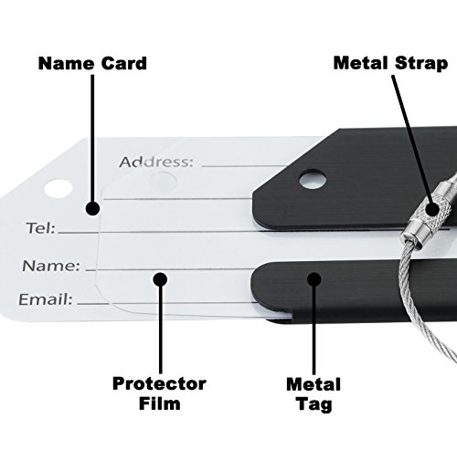 Travelambo Luggage & Bag Tags, Stainless Steel Aluminum