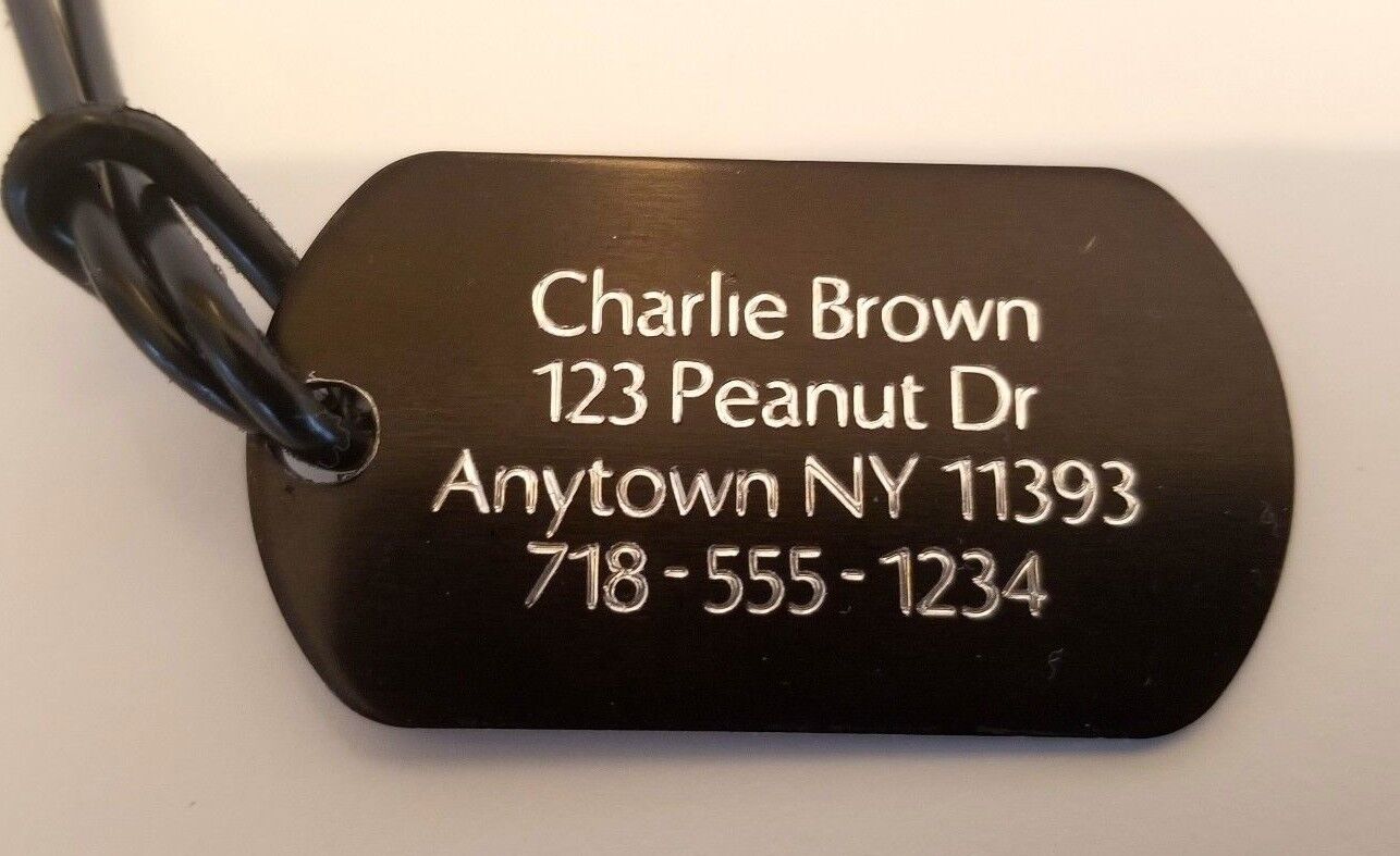 Engraved Double-Sided Diamond Luggage Tag with Strap