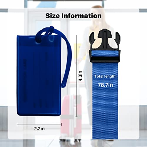 Adjustable Green Luggage Straps with ID Tags