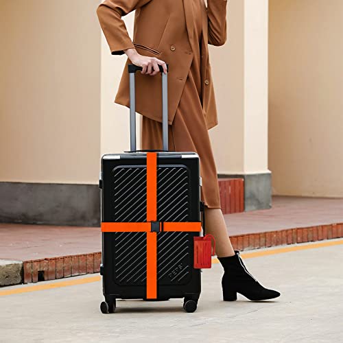 Adjustable Green Luggage Straps with ID Tags