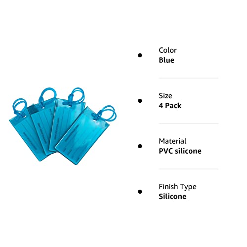 Flexible Silicone Luggage Tags Set - Blue