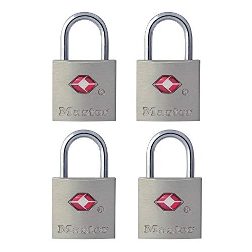 Master Lock TSA Luggage Locks with Key, TSA Approved for Backpacks, Bags and Luggage, 4 Pack, 4683Q