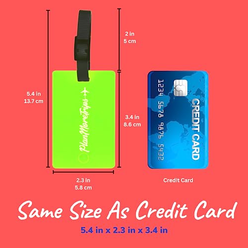 2 Neon Green Luggage Tags - TSA Approved