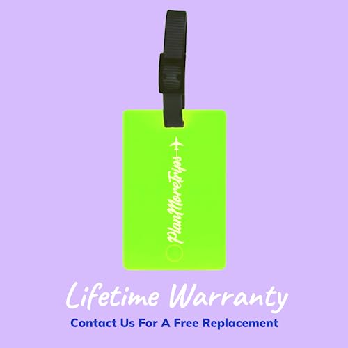 2 Neon Green Luggage Tags - TSA Approved