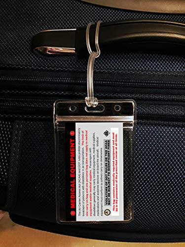 Travel Oxygen Medical Alert Luggage Tag - Regulations Approved