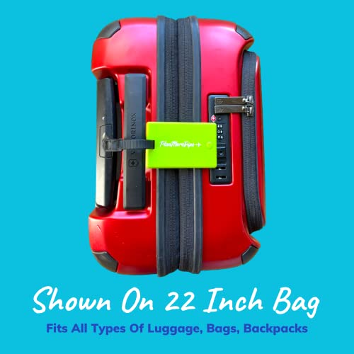 2 Neon Green Luggage Tags - TSA Approved