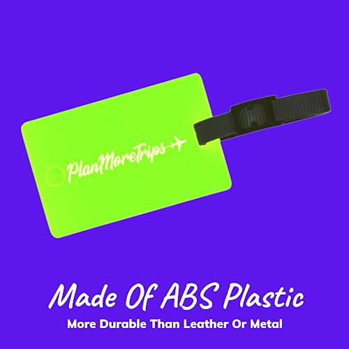2 Neon Green Luggage Tags - TSA Approved
