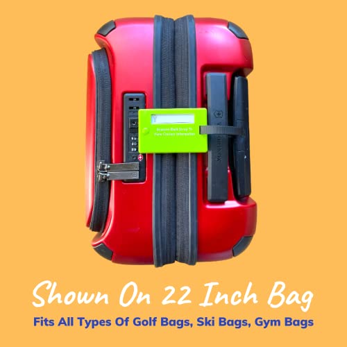 2 Neon Green Luggage Tags - TSA Approved