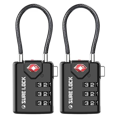 SURE LOCK TSA Approved Luggage Locks - 2 pack