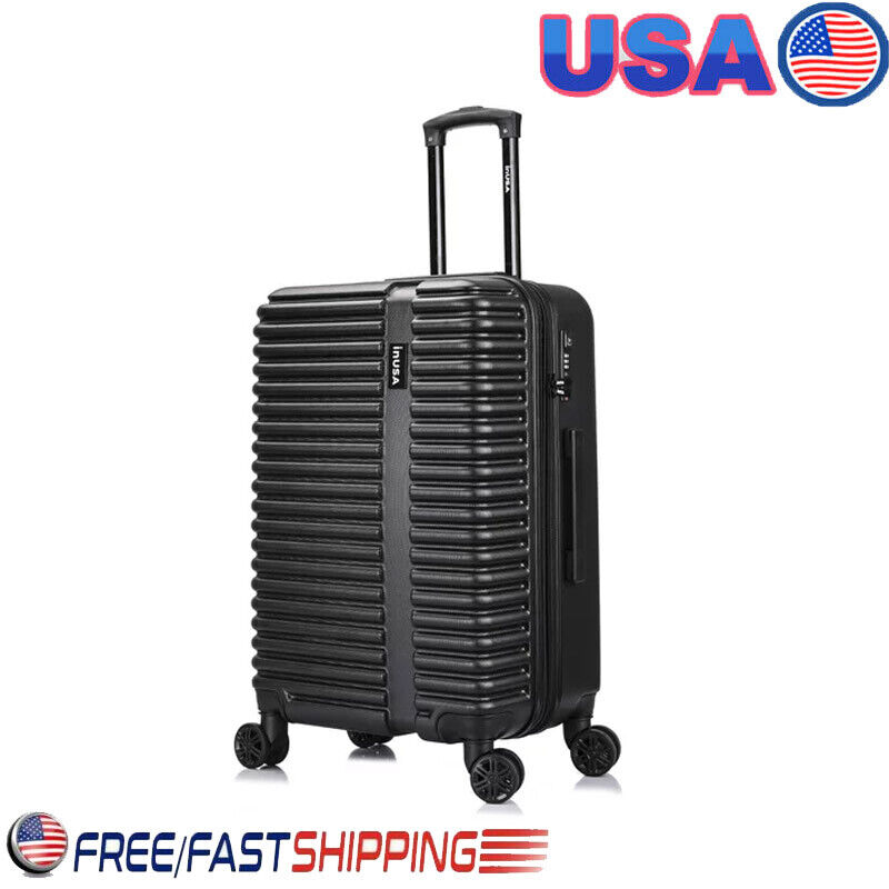 Medium Checked Luggage Hardside W/ Ergonomic Handles Spinner Wheels Business New