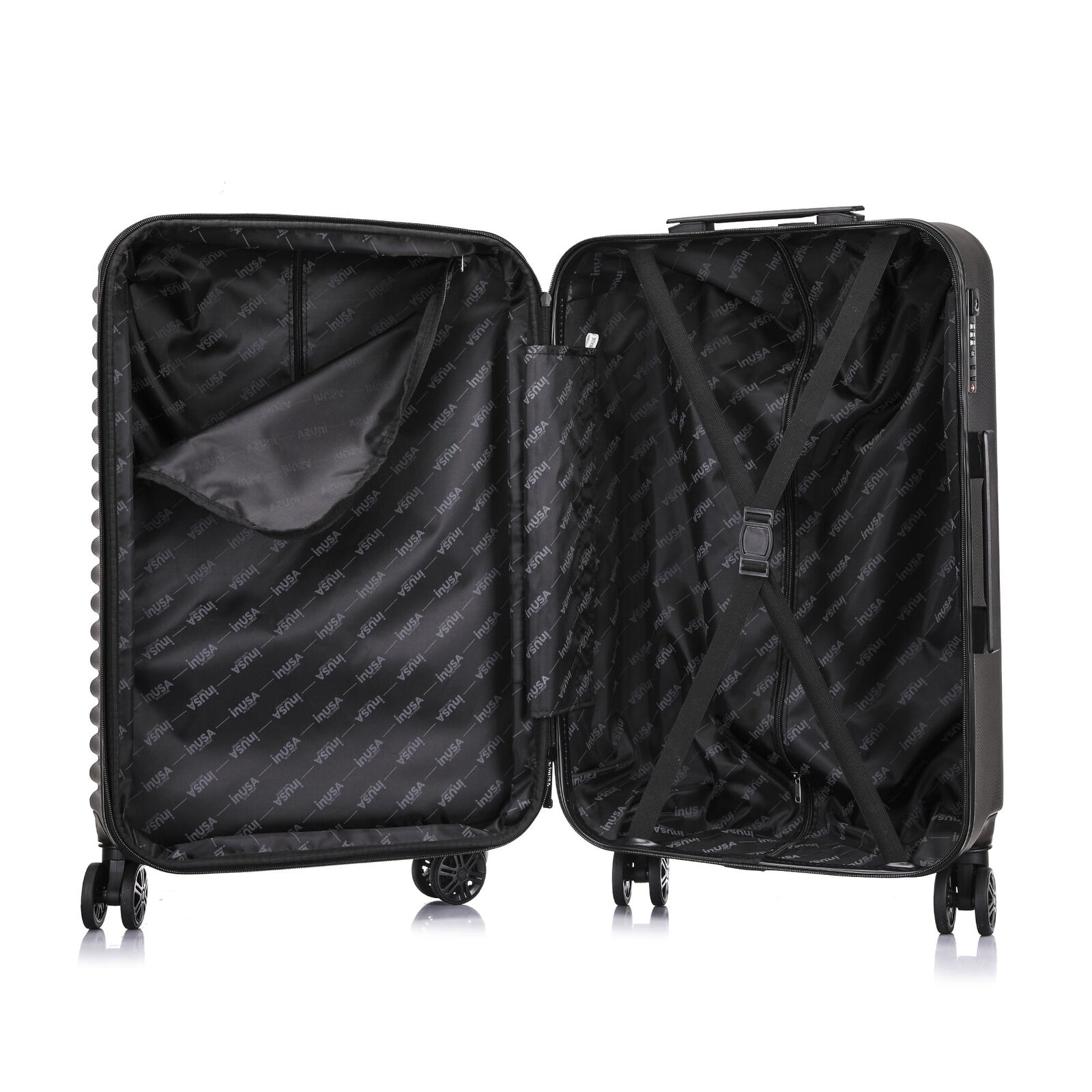 Medium Checked Luggage Hardside W/ Ergonomic Handles Spinner Wheels Business New