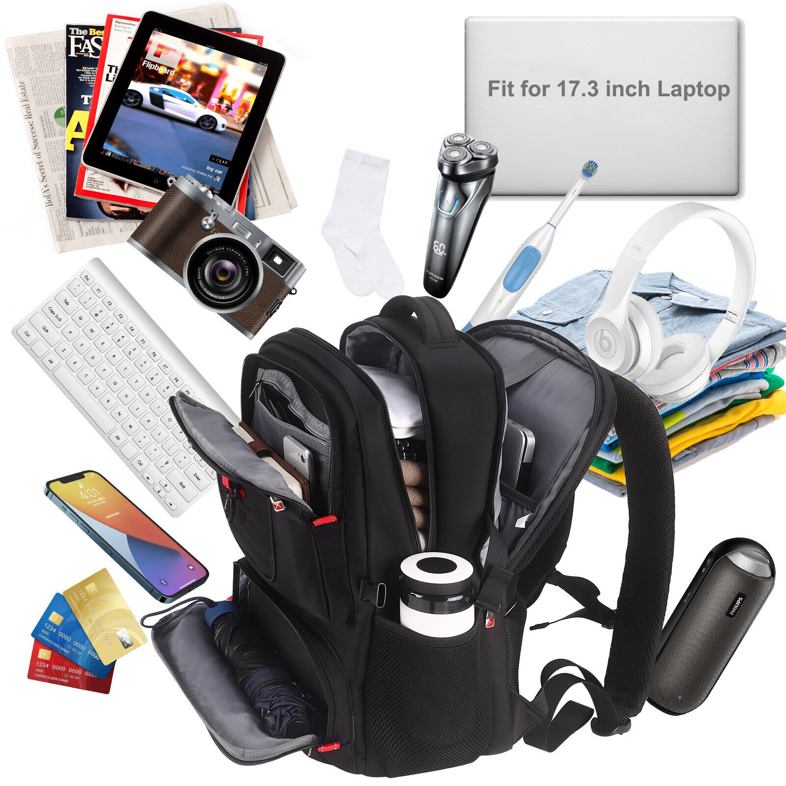 Waterproof 50L Business Travel Backpack - 17.3" Laptop