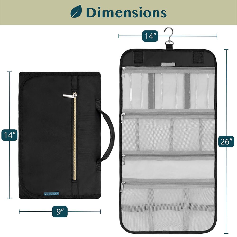 Hanging Travel Toiletry Bag with Zipper Pockets