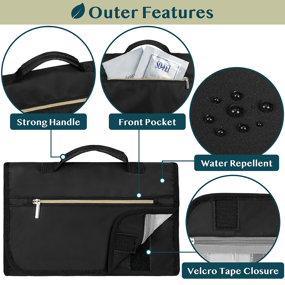 Hanging Travel Toiletry Bag with Zipper Pockets