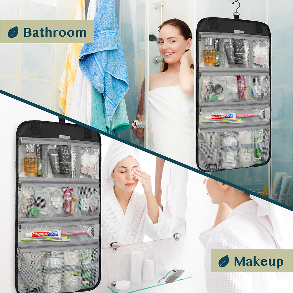 Hanging Travel Toiletry Bag with Zipper Pockets