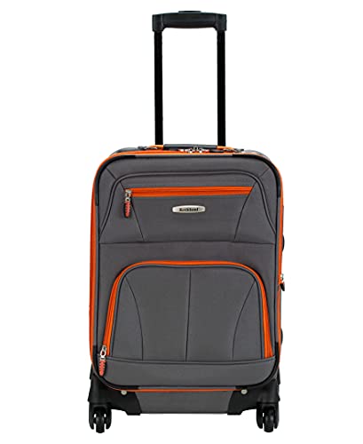 Rockland Charcoal Spinner Carry-On, 20-Inch Luggage