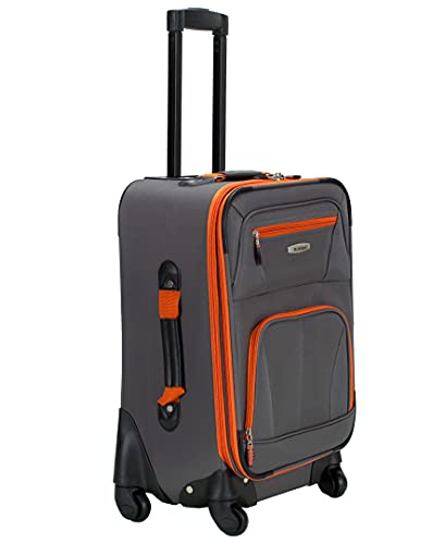 Rockland Charcoal Spinner Carry-On, 20-Inch Luggage