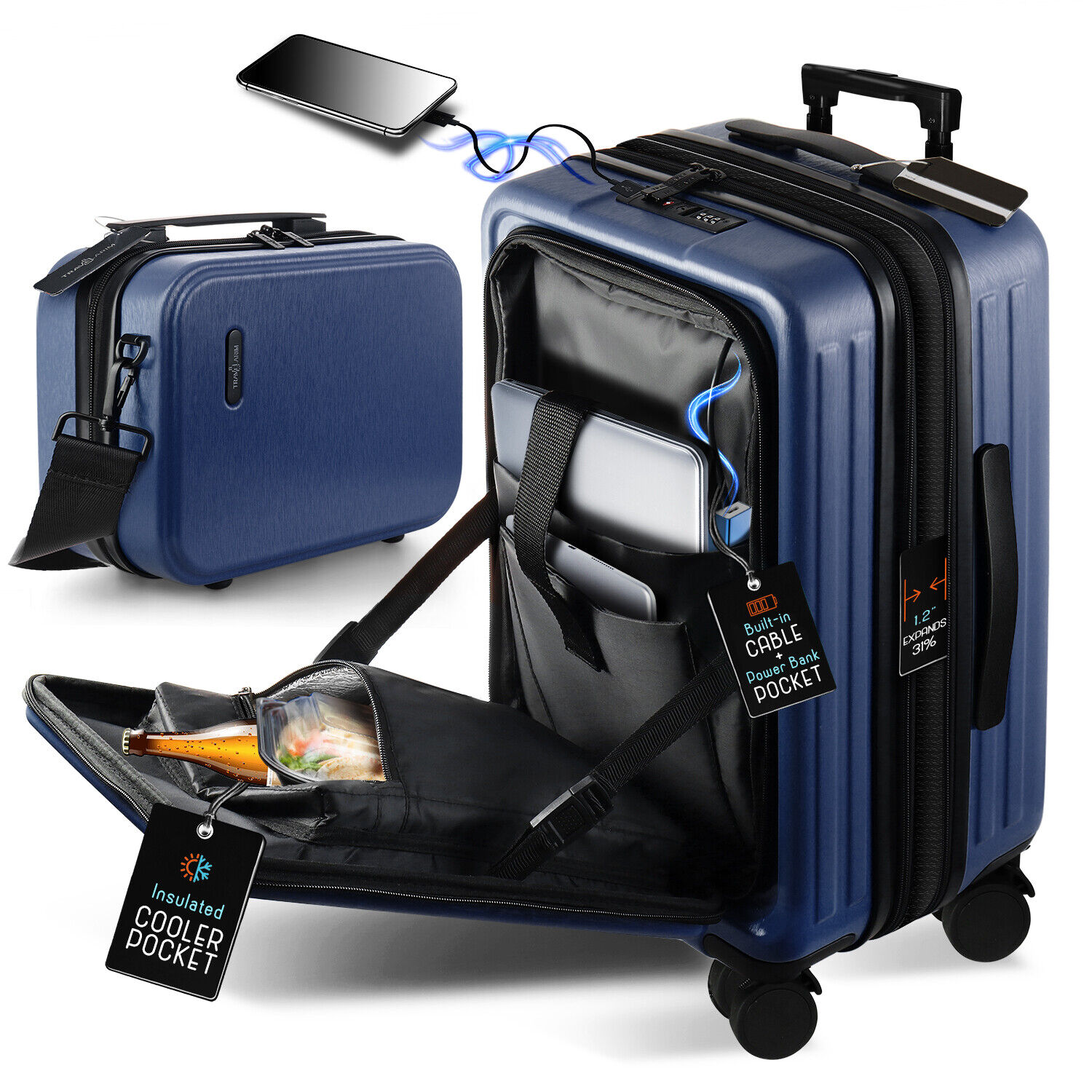 Travel Luggage Set: Carry-On & Hardshell Spinner