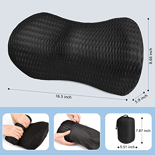 BUILOG Lumbar Support Pillow for Office Chair,Car Seat Lower Back Support Memory Foam,Lower Back Pain Relief Lumbar Pillow for Sleeping Rest,Travel,Couch