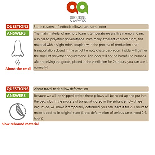 YIRFEIKRER Travel Pillow, Best Memory Foam Neck Pillow and Head Support Soft Pillow with Side Storage Bags, for Sleep Rest, Airplane, Car, Family and Travel Use（Dark Grey）