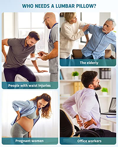 Inflatable Lumbar Pillow for Airplane Travel Lumbar Support Pillow for Car, Office Chair Back Support Office Chair Back Support for Reducing Lower Back Pain (Black)