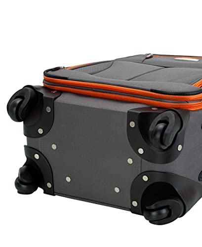 Rockland Charcoal Spinner Carry-On, 20-Inch Luggage