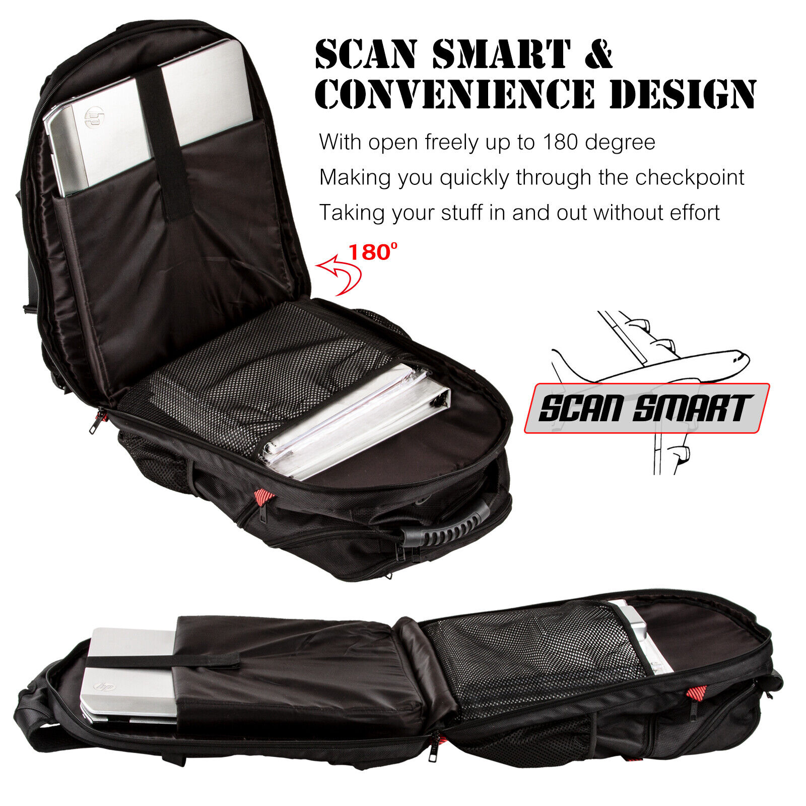 Extra Large TSA Friendly Durable Travel Backpack Anti-Theft 17" Laptop Bag