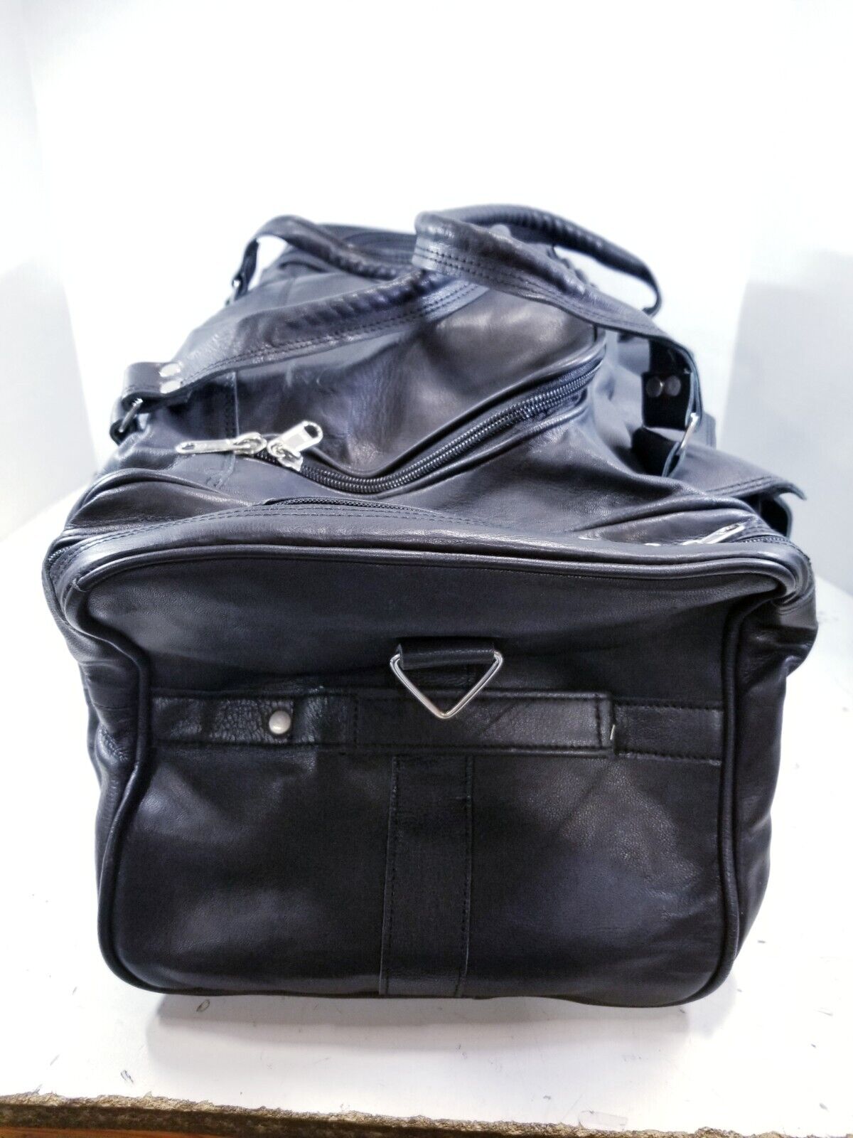 Black Leather Travel Duffel Bag - Classy 22
