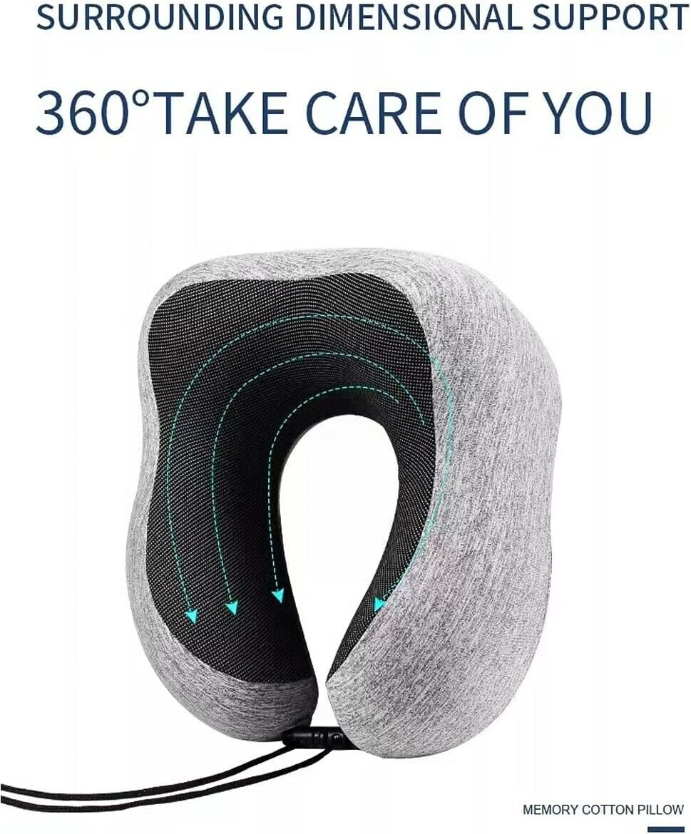 Memory Foam U-Shaped Travel Pillow Neck Support Head Rest Car Plane Soft Cushion