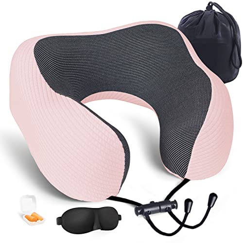 Luxury Pink Stripe Travel Neck Pillow