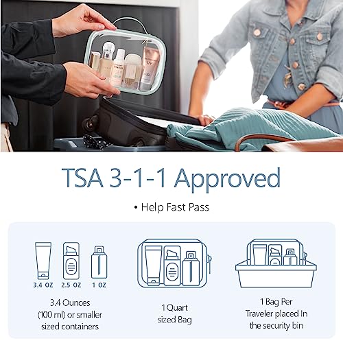 2-Pack Clear Toiletry Bags: TSA Approved, Large Opening