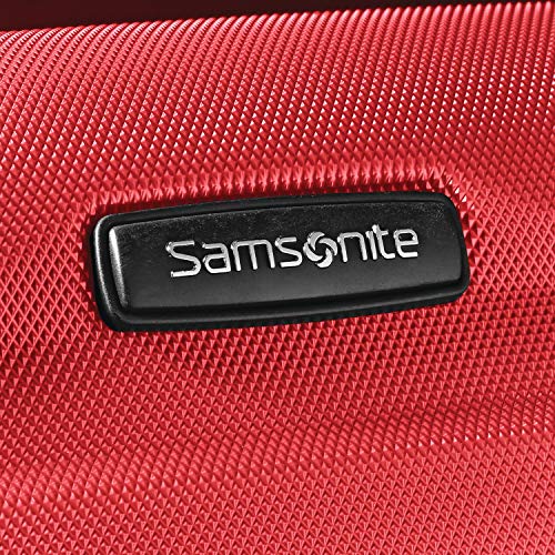 Samsonite Omni PC Hardside Expandable Luggage with Spinner Wheels, Checked-Large 28-Inch, Red