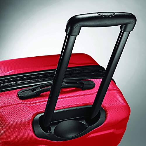 Samsonite Omni PC Hardside Expandable Luggage with Spinner Wheels, Checked-Large 28-Inch, Red