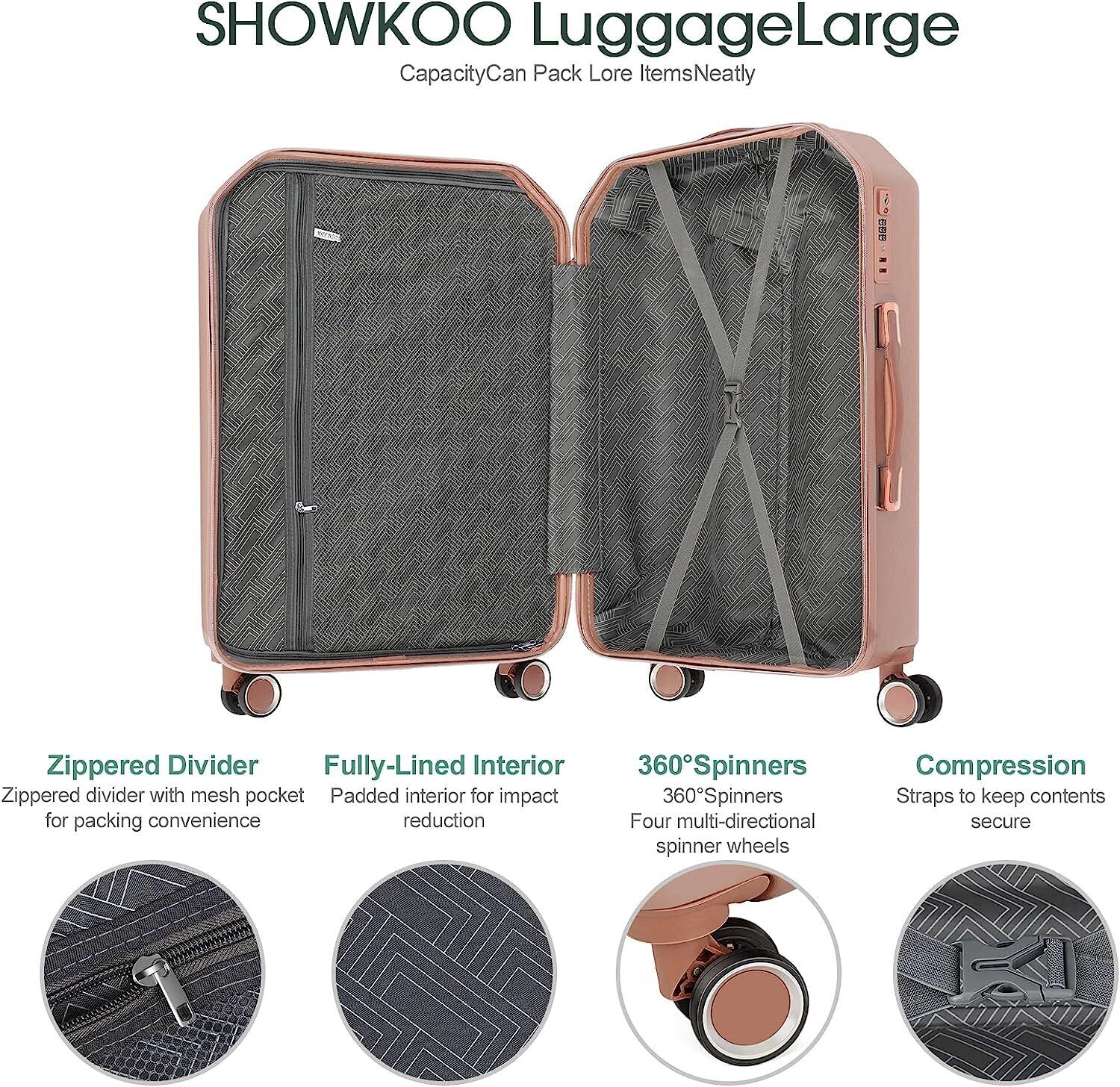 Luggage Sets 5 Piece Hardshell Travel Checked Rolling Suitcases with TSA Spinner