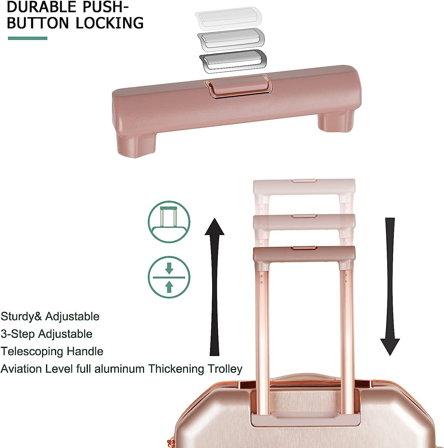 Luggage Sets 5 Piece Hardshell Travel Checked Rolling Suitcases with TSA Spinner