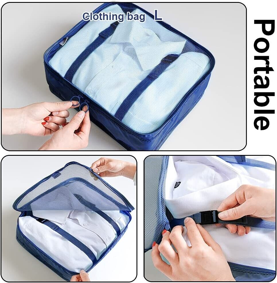 6-Piece Suitcase Packing Cubes Travel Luggage Organizers