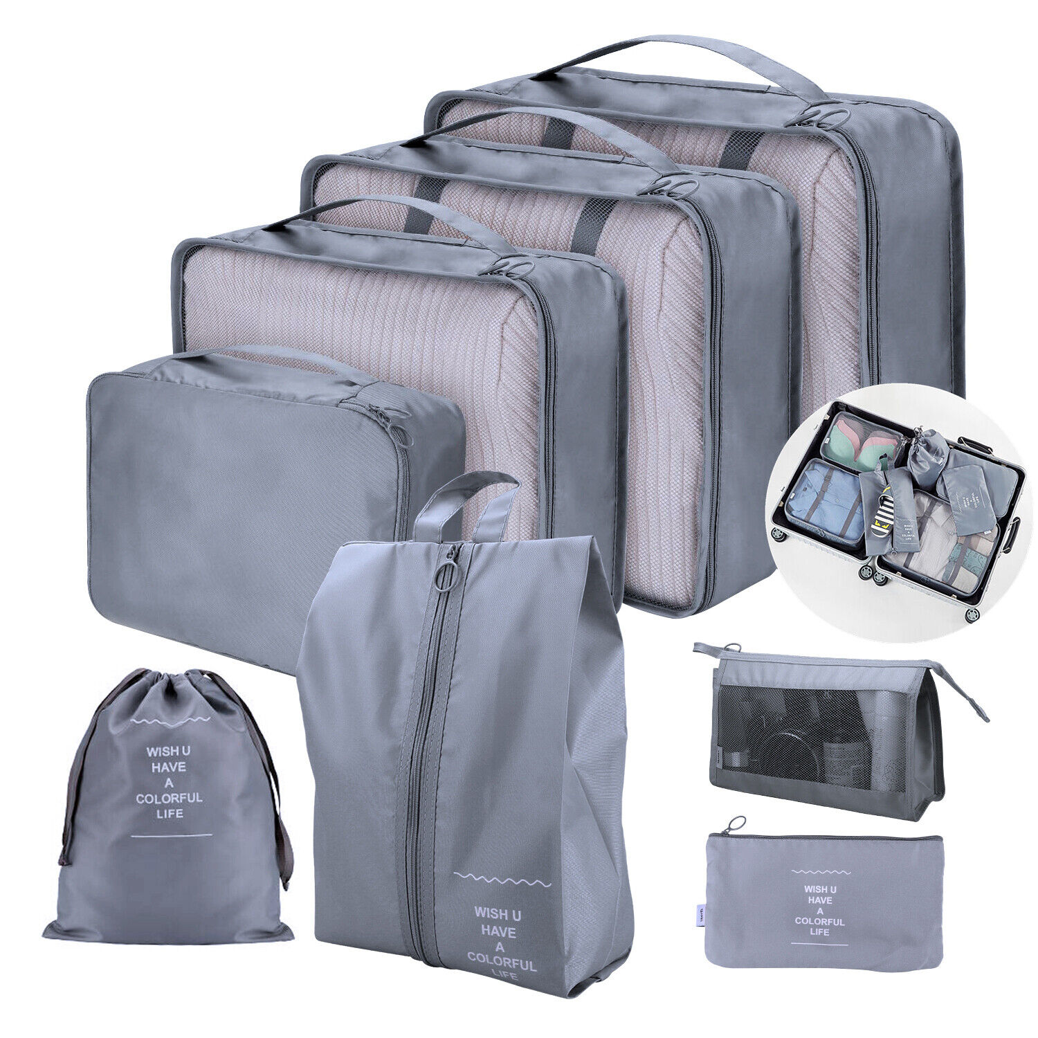 Travel Luggage Organiser Set - 8PCS Storage Bags