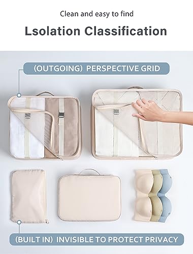 Travel cube set for easy luggage organization