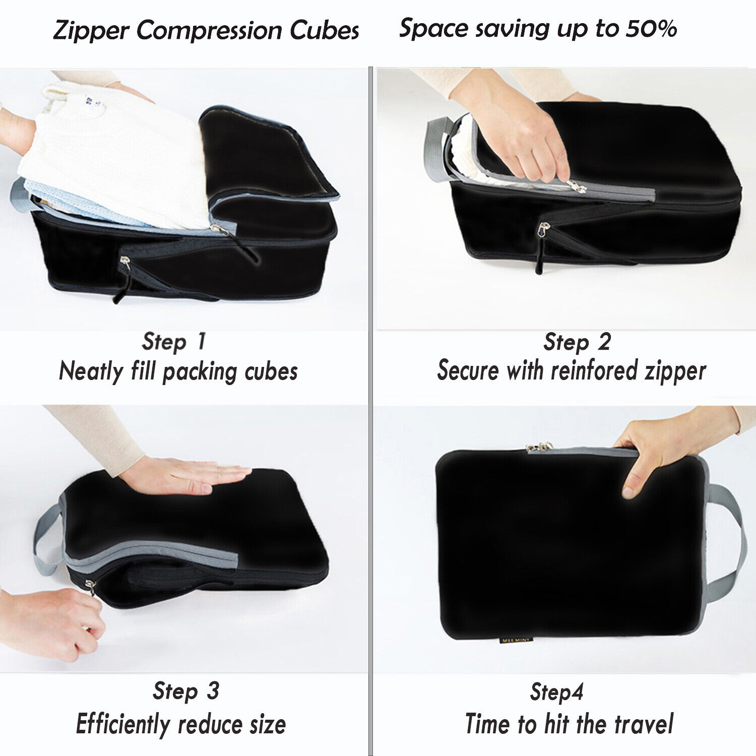 Compression Packing Cubes- 6 Set Travel Expandable Packing Oranizers Lightweight