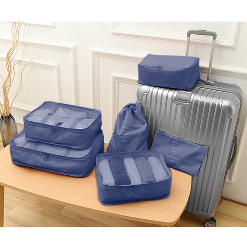 Travel Storage Bags - 6Pcs Packing Cubes Organizer