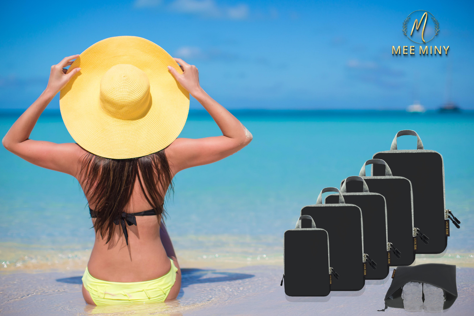 Compression Packing Cubes- 6 Set Travel Expandable Packing Oranizers Lightweight