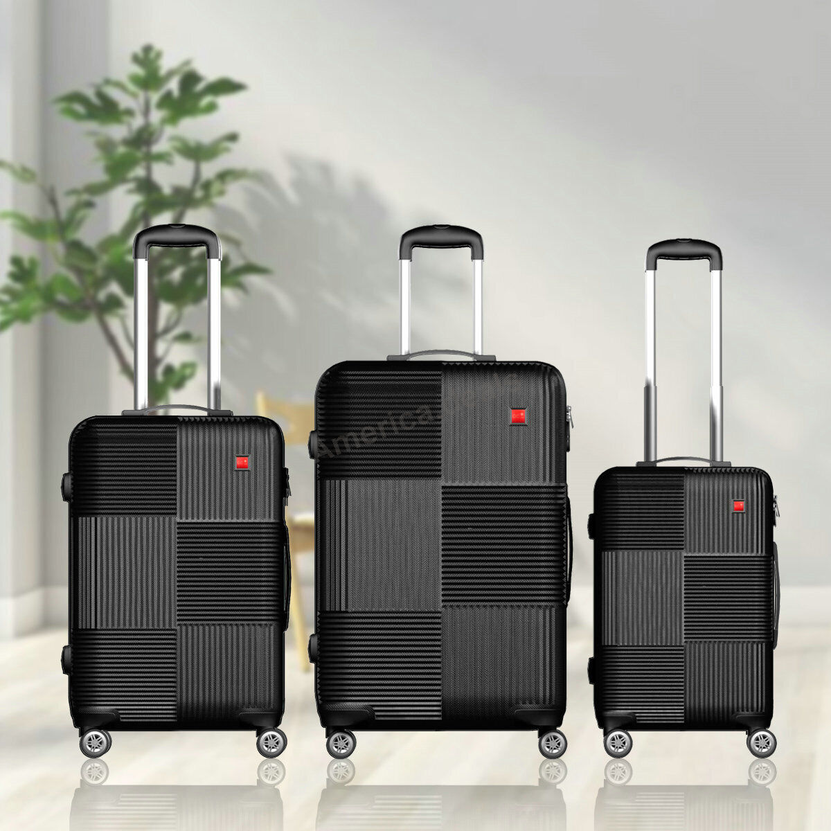 3 Piece Luggage sets Lightweight Durable Spinner Suitcase Carry On 20" 24" 28"