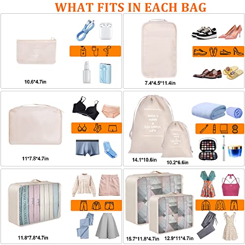 8-Piece Packing Cubes Set for Travel Suitcase